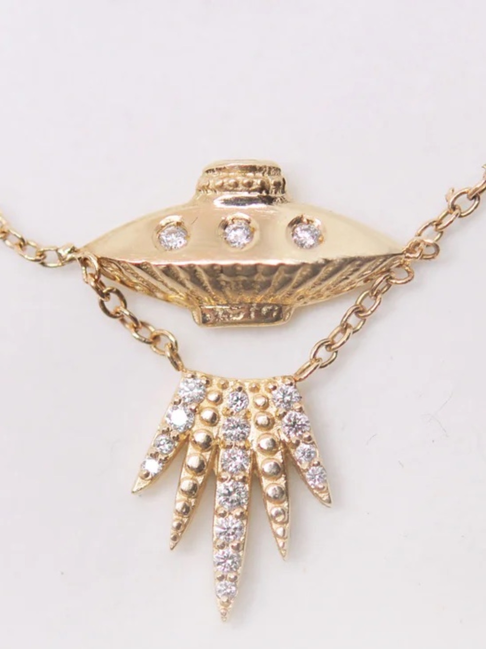 Sofia Zakia Tender Abduction UFO Diamond Necklace - Picture 2 of 7